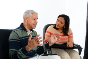Elderly man having a counseling session
